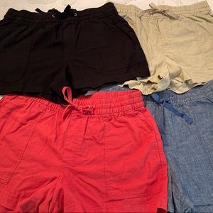 GAP Womens Linen Blend Pull on Utility Shorts Size M - (4) Pair